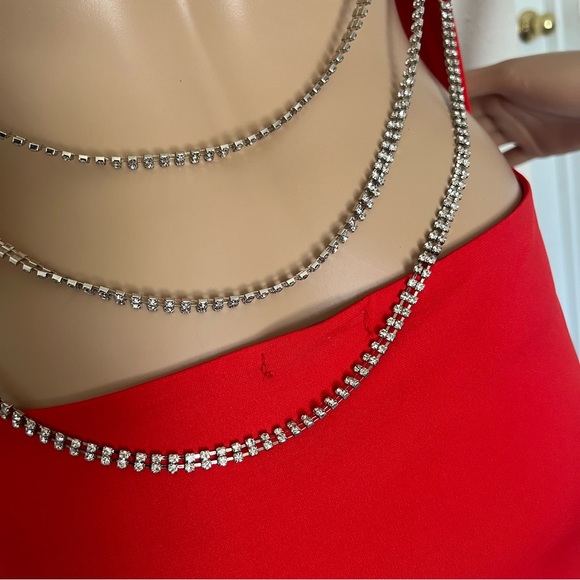 J for Justify Mini Backless Red Dress  size L - Picture 7 of 8